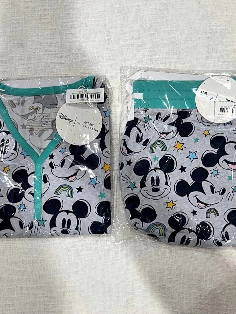 Little Sleepies Disney Mickey Mouse womens pajamas Pajama Set Size Small NWT